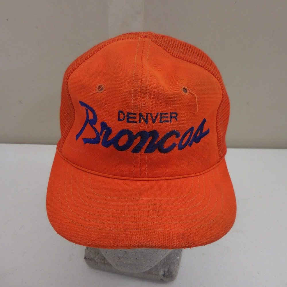 Vintage Denver Broncos Youth Trucker Hat Sports Specialties Orange Snapback NFL